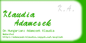 klaudia adamcsek business card